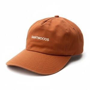 Saintwoods Orange Snapback Hat White Logo Streetwear Cap Adjustable